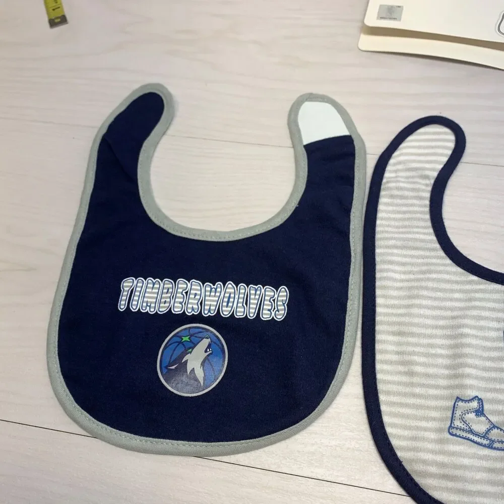 NBA Timberwolves Basketball‎ Unisex Baby Bib Infant Newborn 3 Piece Set One Size